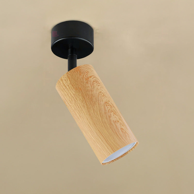 Aplique Plafón 1 Luz Gu10 Led 7w Direccional Color Madera Negro