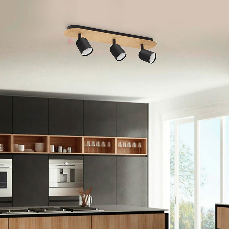 Plafón De Sobre Techo 3 Luces Gu10 Led Dirigibles Buena Luz