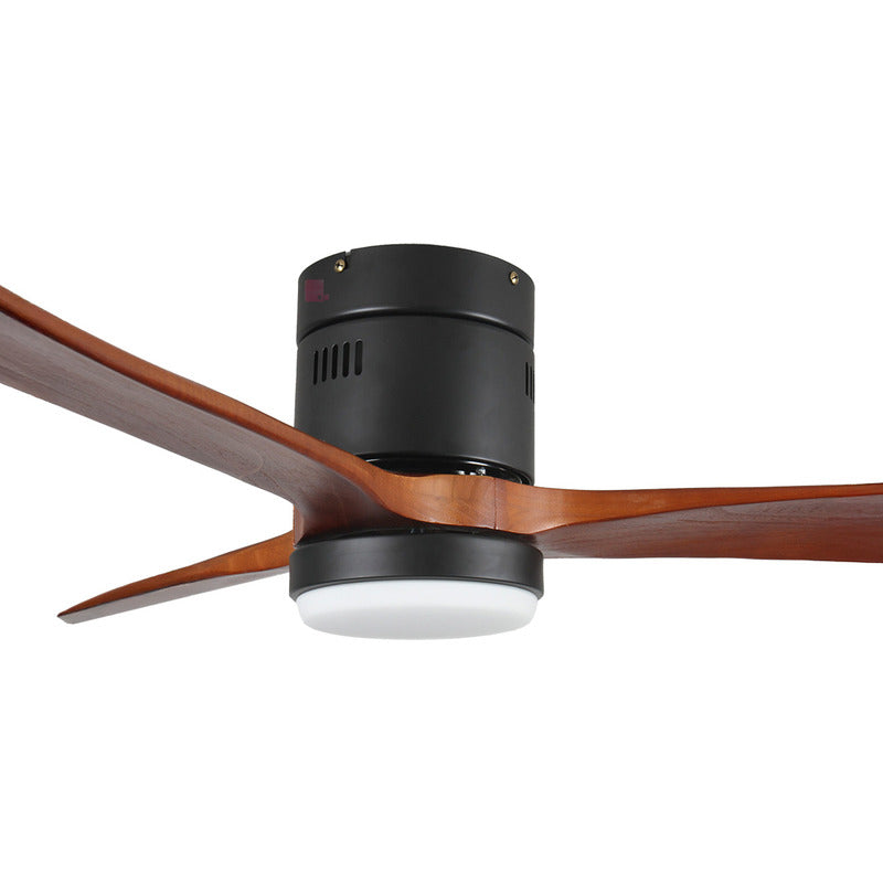 Ventilador De Techo Con Luz Spin 3 Aspas Con Control Remoto 1.32 M 50 Hz Negro Madera Oscura Madera 3