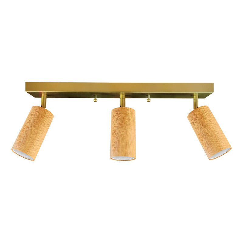 Aplique Led 3 Luces Bronce Y Madera Direccional Buena Luz Bronce