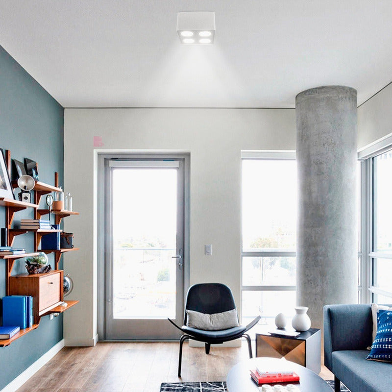 Plafón Lámpara De Techo 4 Luces Gu10 Led 7w Diseño Buena Luz