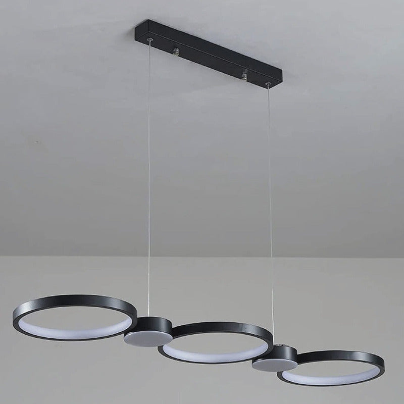 Lámpara Colgante Led De Techo Comedor Moderna Buena Luz Negro