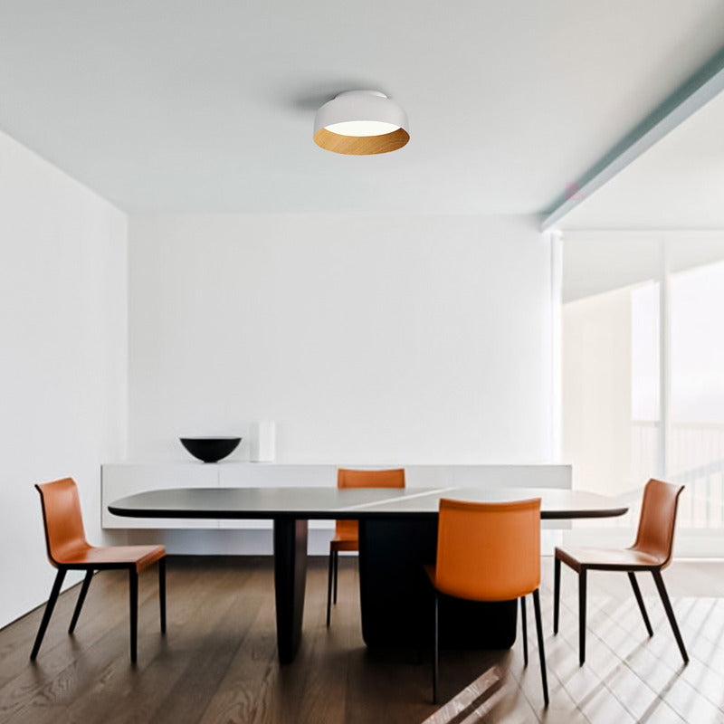 Plafón Blow Led Alta Potencia Terminación Madera Buena Luz