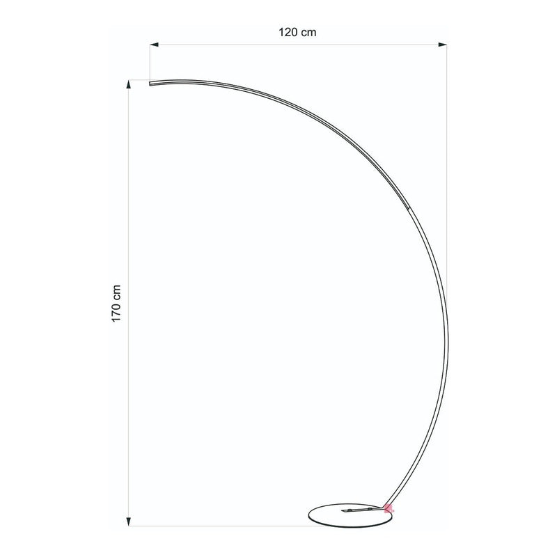 Lámpara De Pie Arco Led Diseño Luminaria Moderna Buena Luz Negro