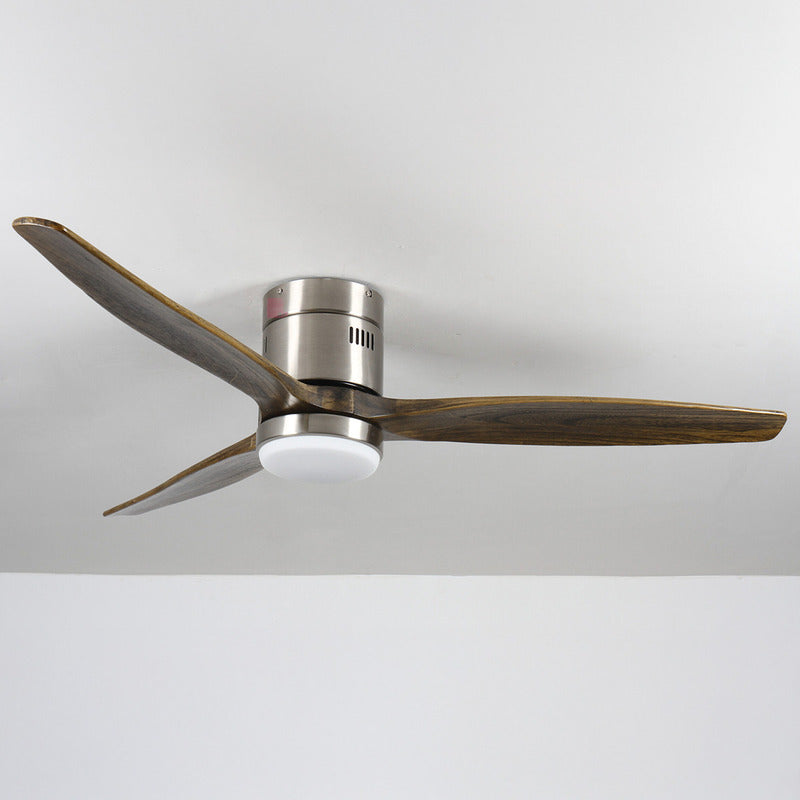Ventilador De Techo Con Luz Spin 3 Aspas Con Control Remoto 1.32 M 50 Hz Acero Madera Oscura Madera 3