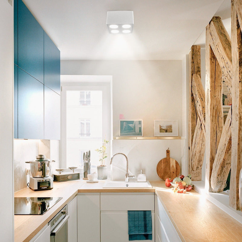 Plafón Lámpara De Techo 4 Luces Gu10 Led 7w Diseño Buena Luz