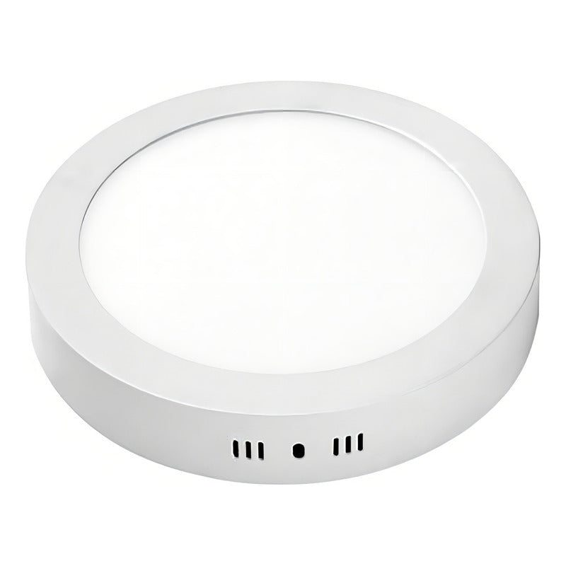 Plafon Techo Foco Sobrepuesto Panel Led Lampara Redondo 18w Estructura Blanco