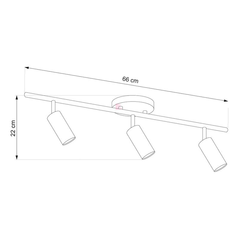 Plafón Aplique Led 3 Luces Terminación Madera Direccionales Negro