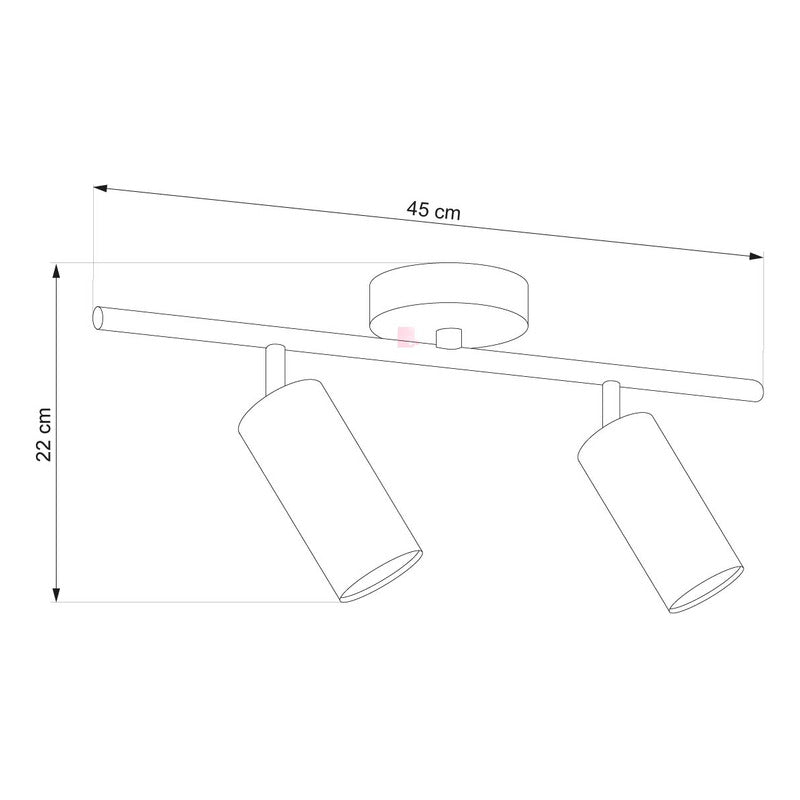 Plafón Aplique Ampolletas Led 2 Luces Terminación Madera Negro