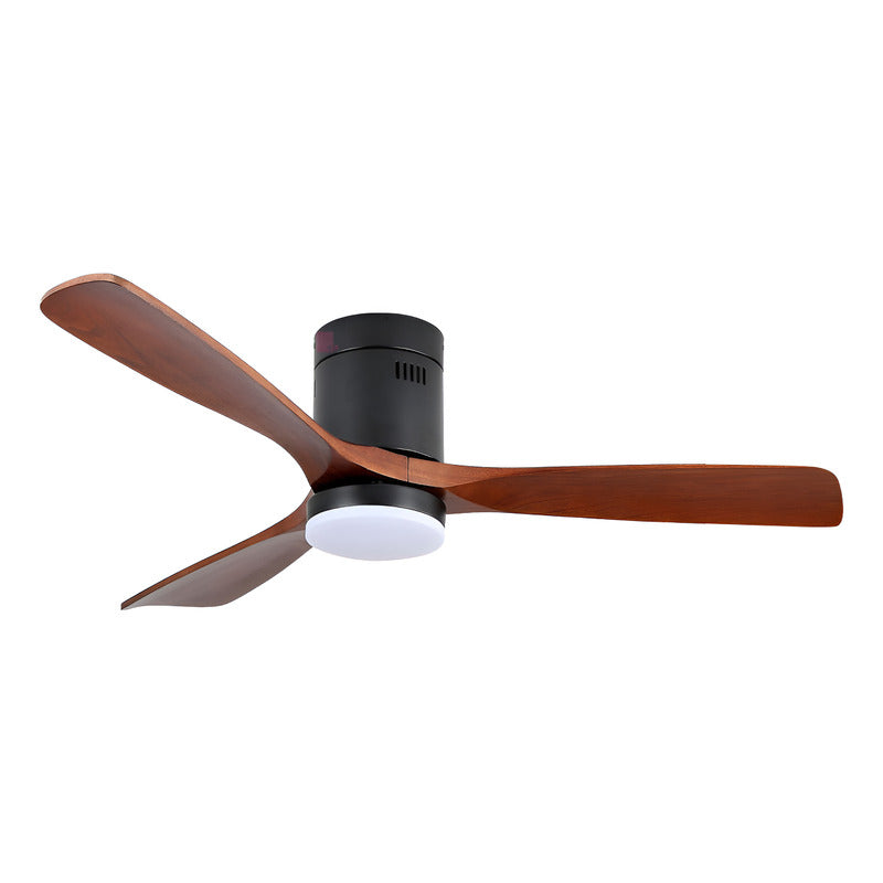 Ventilador De Techo Con Luz Spin 3 Aspas Con Control Remoto 1.32 M 50 Hz Negro Madera Oscura Madera 3