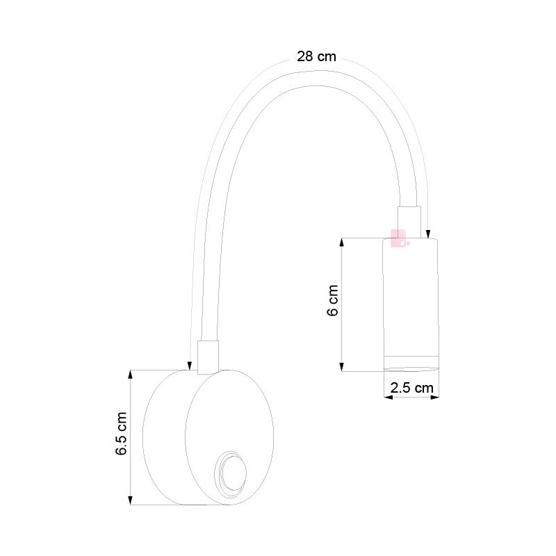 Aplique Cabecera Led Direccional Flexible Movil Buena Luz Negro