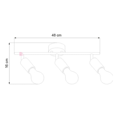 Plafón Sobre Techo Aplique 3 Luces Led Direccional Buena Luz Negro