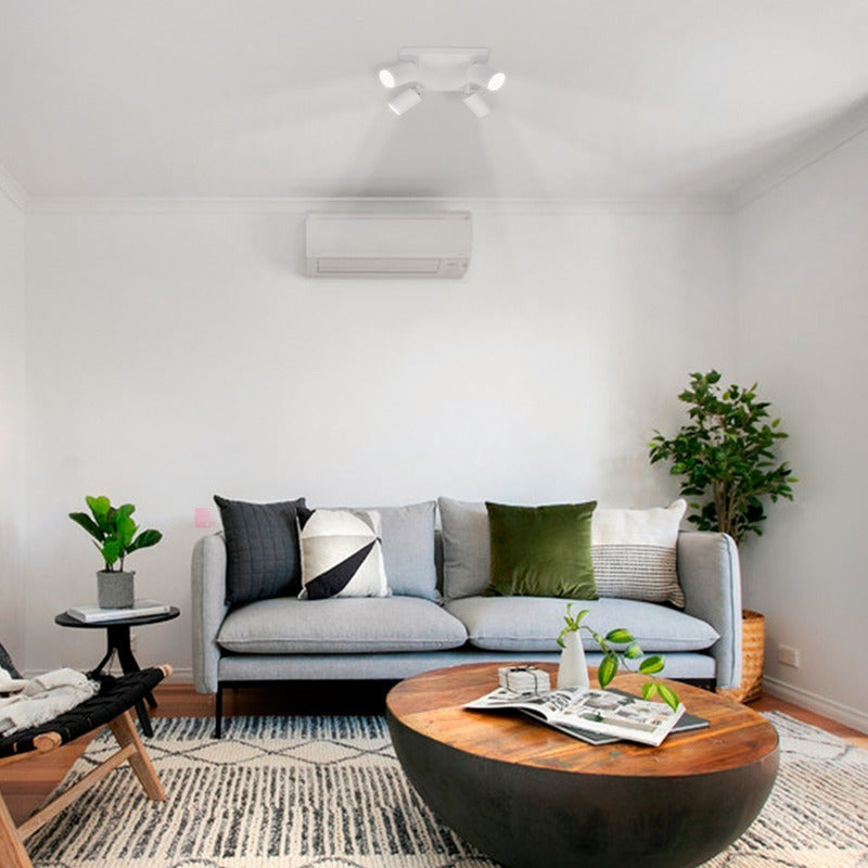 Plafón 4 Luces Led Techo Direccional Foco 7w Buena Luz