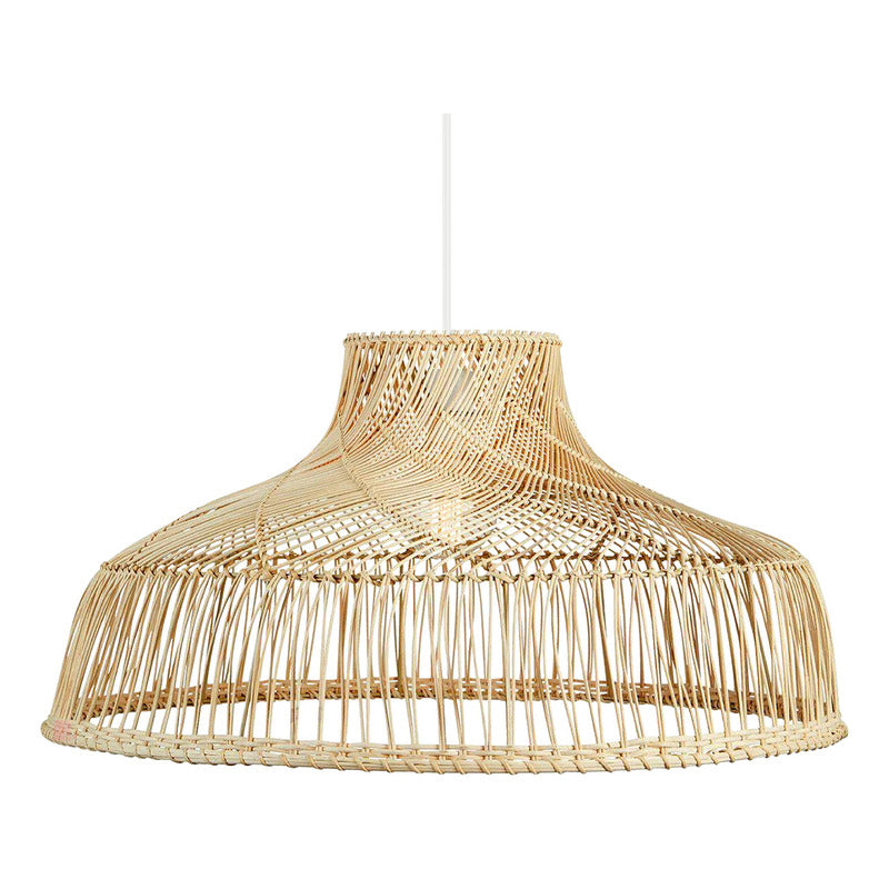 Colgante De Techo Lámpara Led Comedor Mimbre 40cm Buena Luz Natural