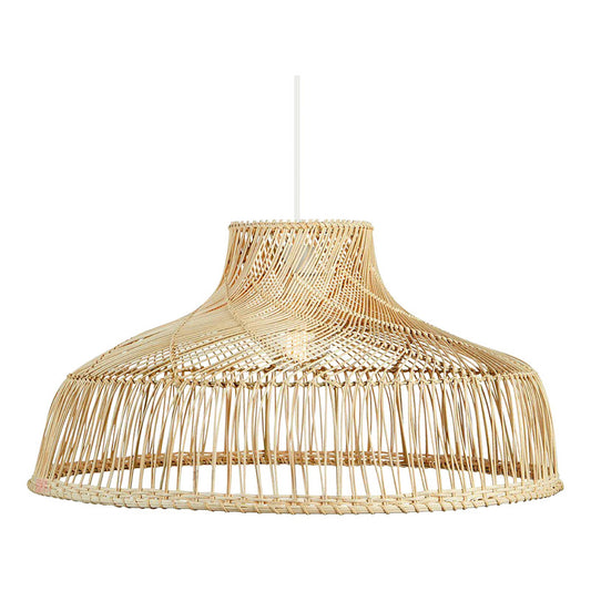 Colgante De Techo Lámpara Led Comedor Mimbre 40cm Buena Luz Natural