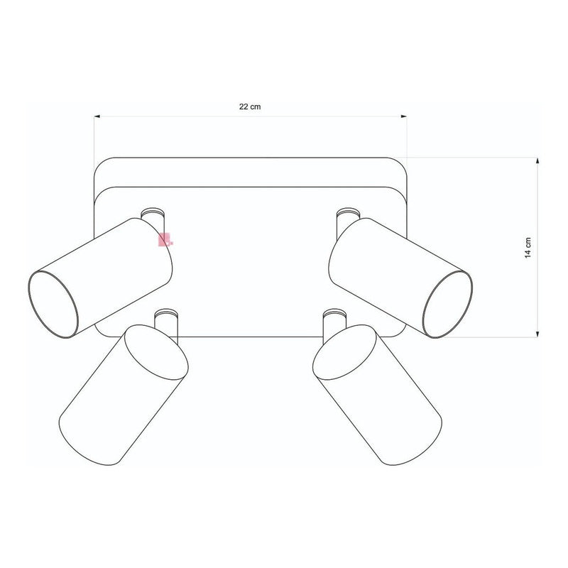 Plafón 4 Luces Led Techo Direccional Foco 7w Buena Luz