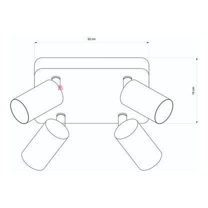 Plafón 4 Luces Led Techo Direccional Foco 7w Buena Luz