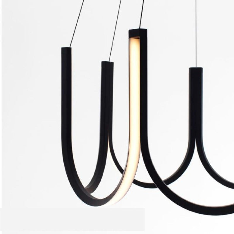 Lámpara Colgante Led De Techo Minimalista Moderna Buena Luz Negro