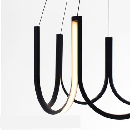 Lámpara Colgante Led De Techo Minimalista Moderna Buena Luz Negro