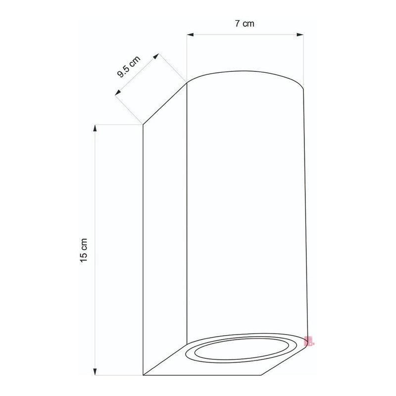 Aplique Pared Muro Luz Led Doble Bidireccional 7w Exterior Negro