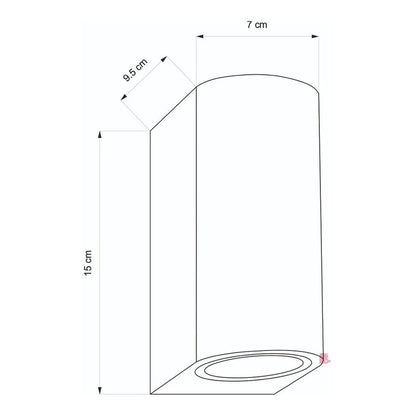 Aplique Pared Muro Luz Led Doble Bidireccional 7w Exterior Negro