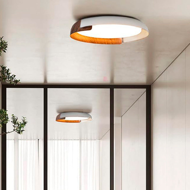Plafón De Techo Led Con Terminación Madera Diseño Buena Luz