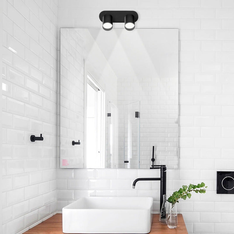 Aplique Para Baño 2 Luces Gu10 Led 7w Direccional Buena Luz