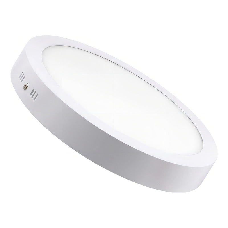 Plafon Techo Foco Sobrepuesto Panel Led Lampara Redondo 18w Estructura Blanco