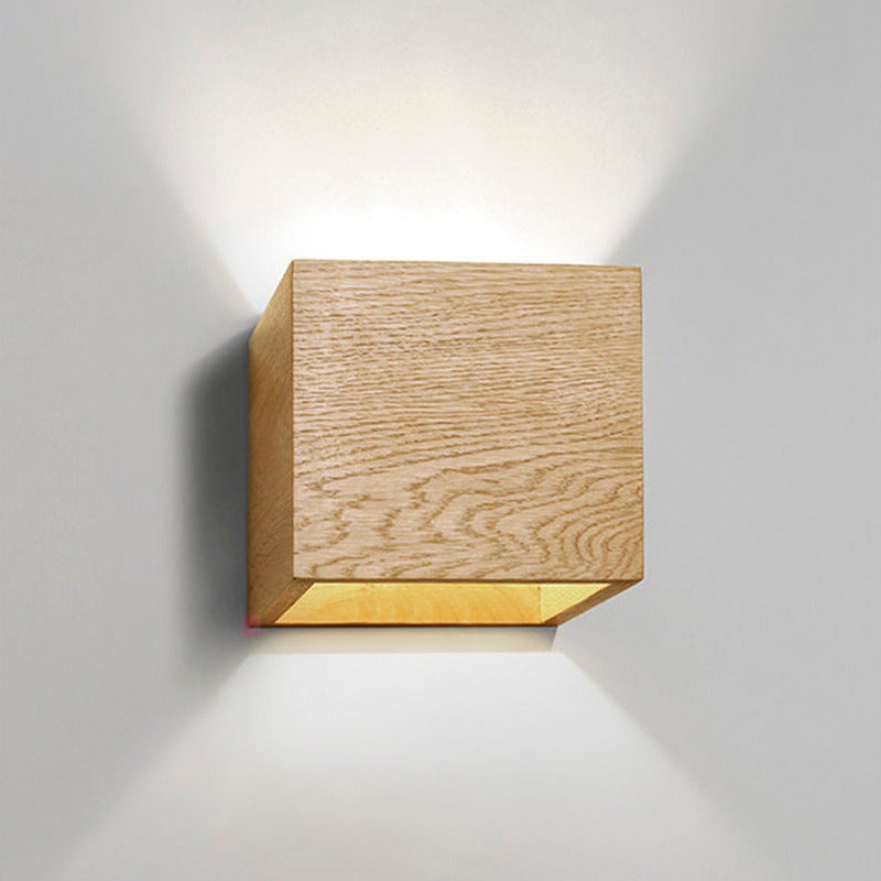 Aplique Difusor De Pared Led Diseño Madera Buena Luz Madera
