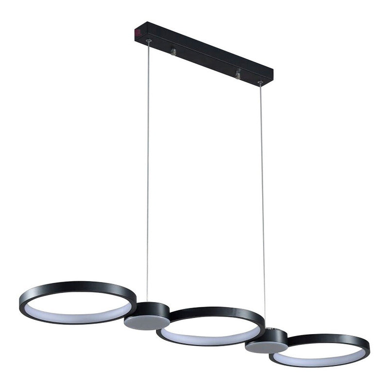 Lámpara Colgante Led De Techo Comedor Moderna Buena Luz Negro