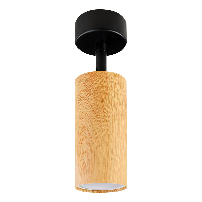Aplique Plafón 1 Luz Gu10 Led 7w Direccional Color Madera Negro
