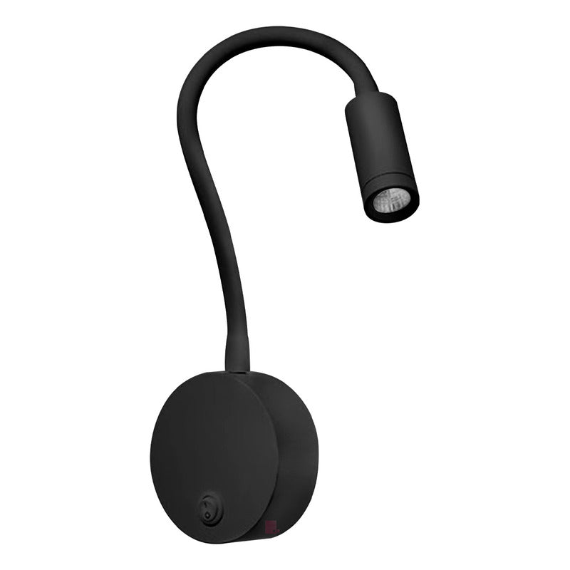 Aplique Cabecera Led Direccional Flexible Movil Buena Luz Negro