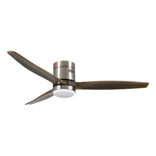 Ventilador De Techo Con Luz Spin 3 Aspas Con Control Remoto 1.32 M 50 Hz Acero Madera Oscura Madera 3