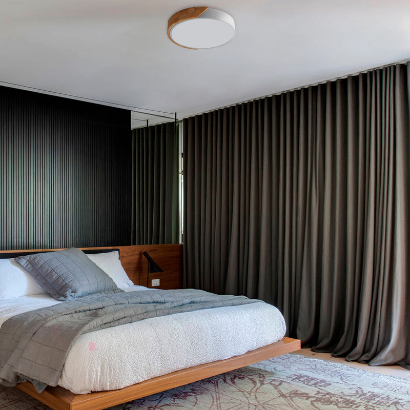 Lámpara Plafón Techo Led Madera Cocina Comedor Buena Luz