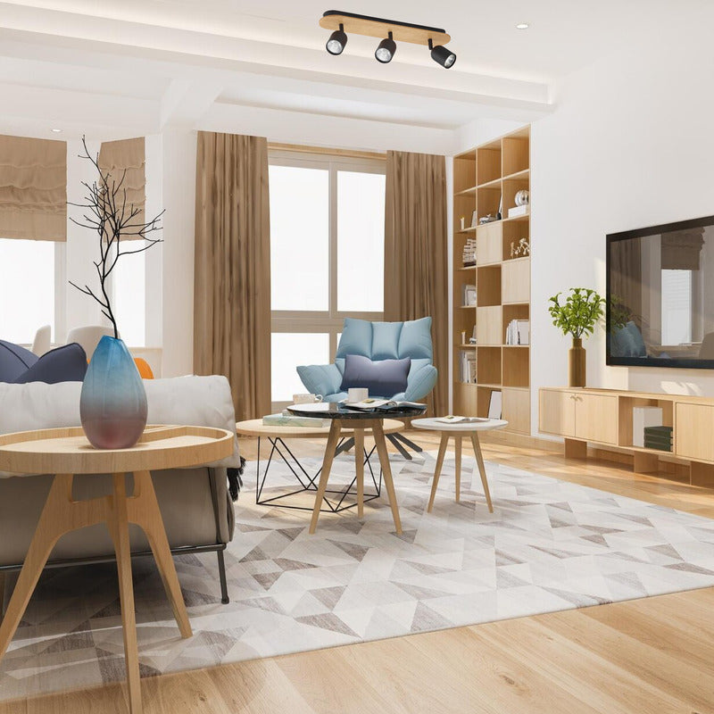 Plafón De Sobre Techo 3 Luces Gu10 Led Dirigibles Buena Luz