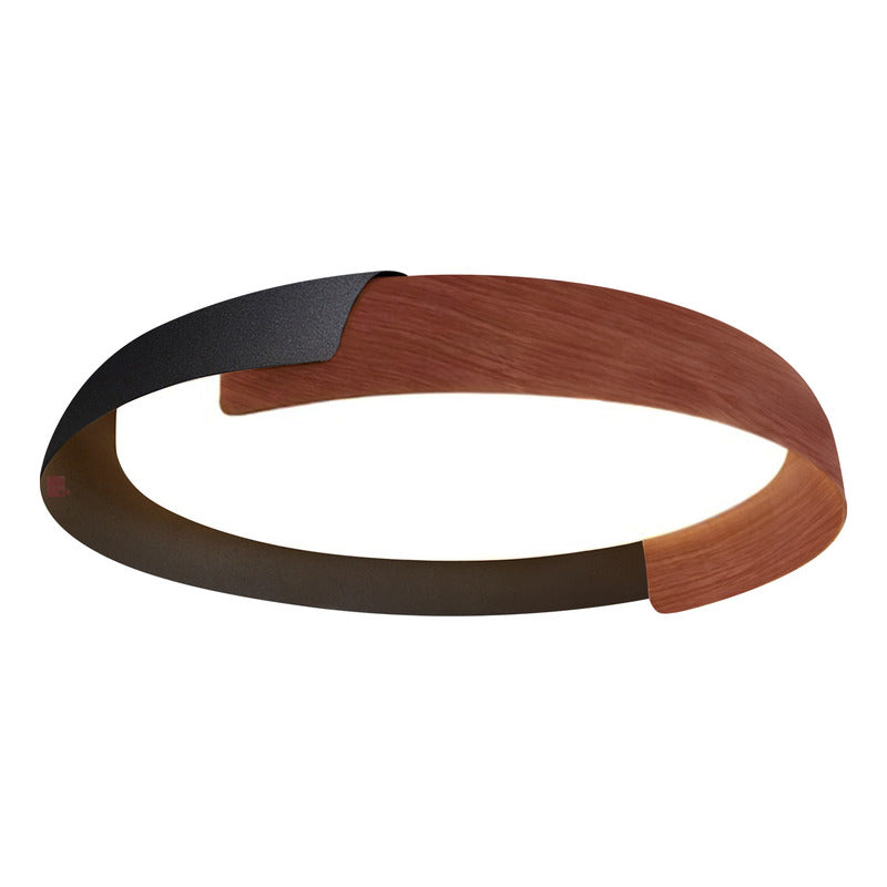 Plafón De Techo Led Con Terminación Madera Diseño Buena Luz