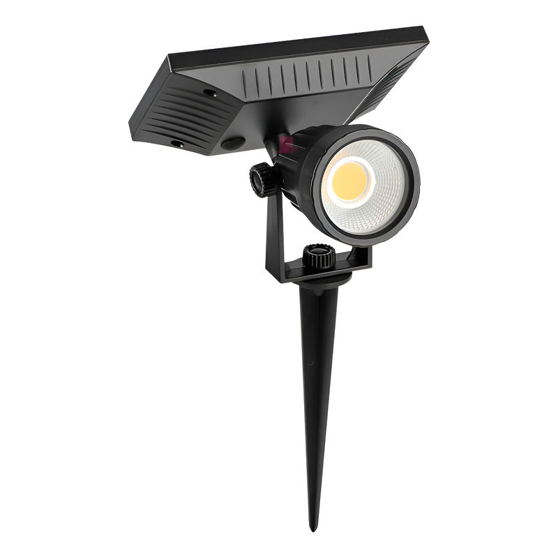 Foco Estaca Iluminacion Led Solar Jardin Calidad Buena Luz Negro