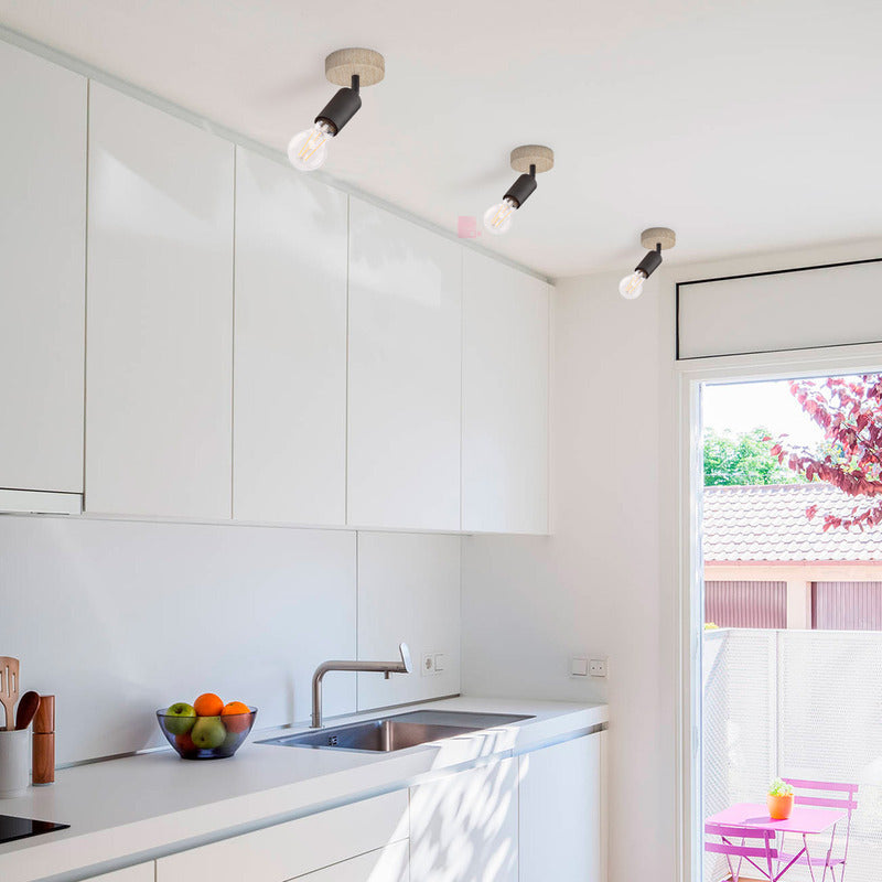 Aplique Plafón Sobre Techo Lámpara Led Direccional Buena Luz Negro