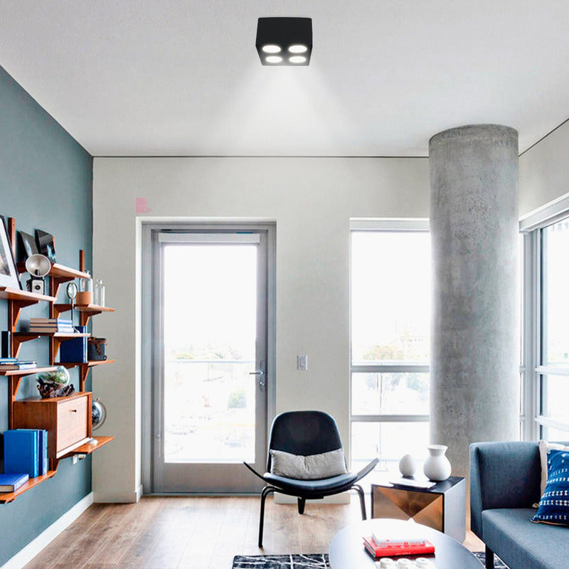 Plafón Lámpara De Techo 4 Luces Gu10 Led 7w Diseño Buena Luz