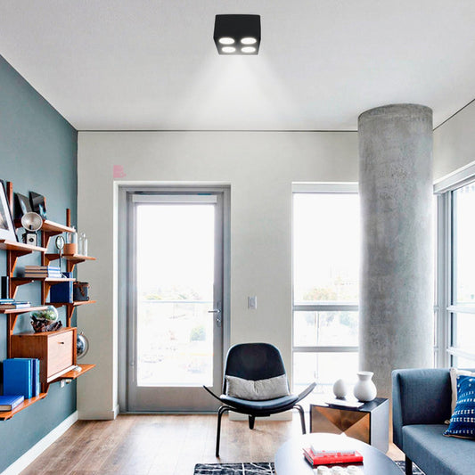 Plafón Lámpara De Techo 4 Luces Gu10 Led 7w Diseño Buena Luz