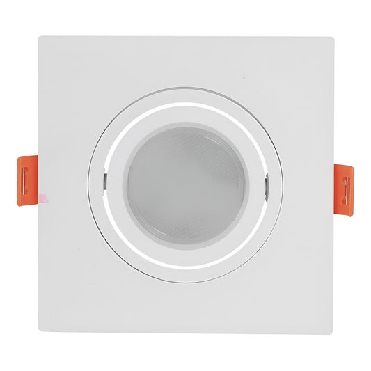Spot Embutir Movil Direccional Cuadrado Gu10 7w Led Buenaluz Blanco
