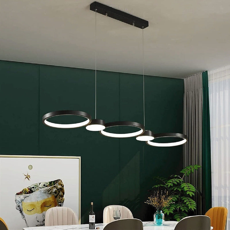 Lámpara Colgante Led De Techo Comedor Moderna Buena Luz Negro