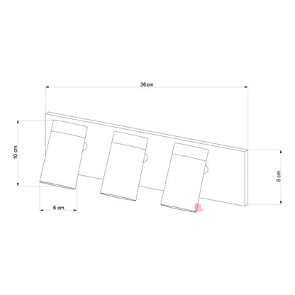Aplique De Pared Dolby 3 Luces Led 7w Direccional Buena Luz