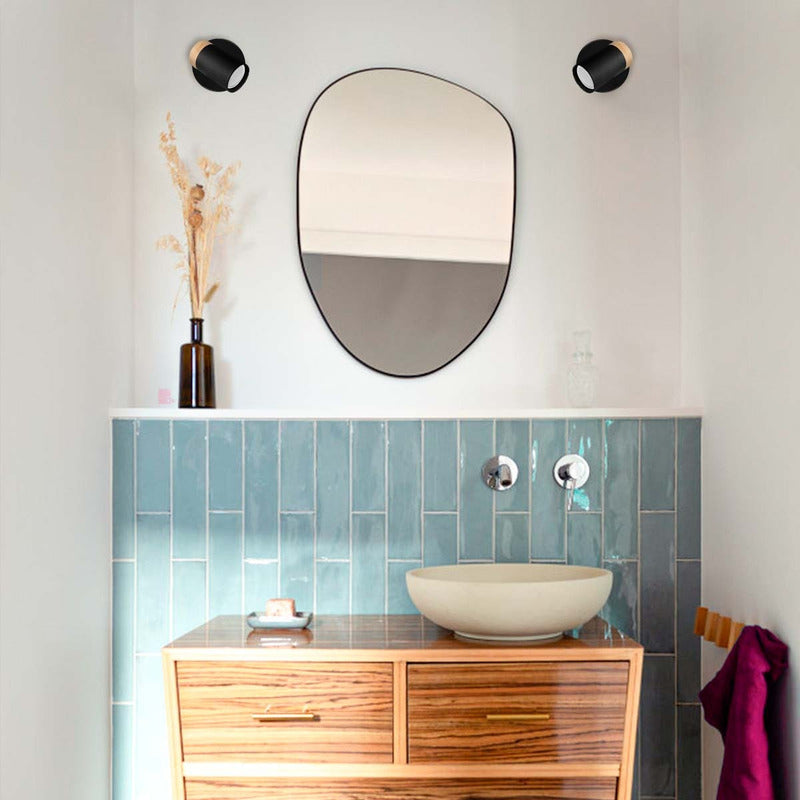 Aplique Lámpara Foco Led Dirigible Muro Madera Decoración