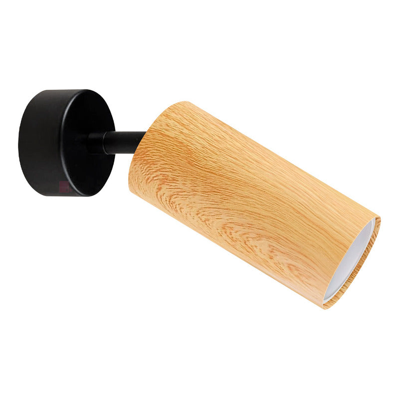 Aplique Plafón 1 Luz Gu10 Led 7w Direccional Color Madera Negro