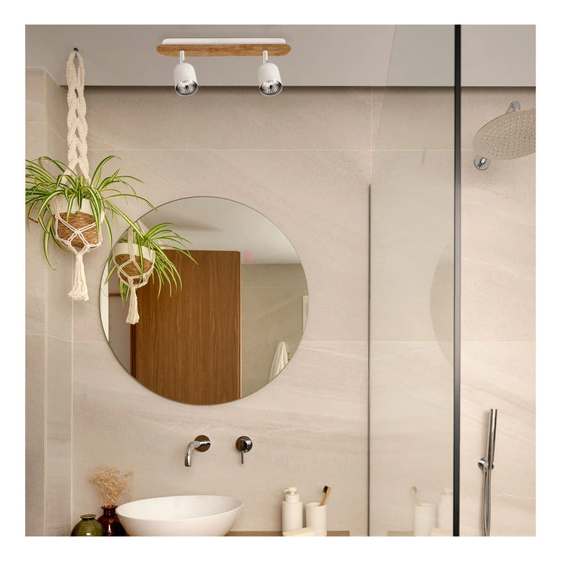 Plafón Direccional 2 Luces Gu10 7w Led Diseño Buena Luz