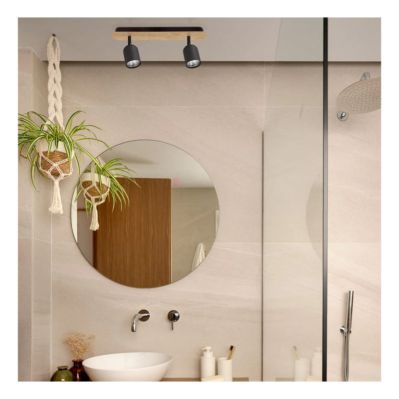 Plafón Direccional 2 Luces Gu10 7w Led Diseño Buena Luz