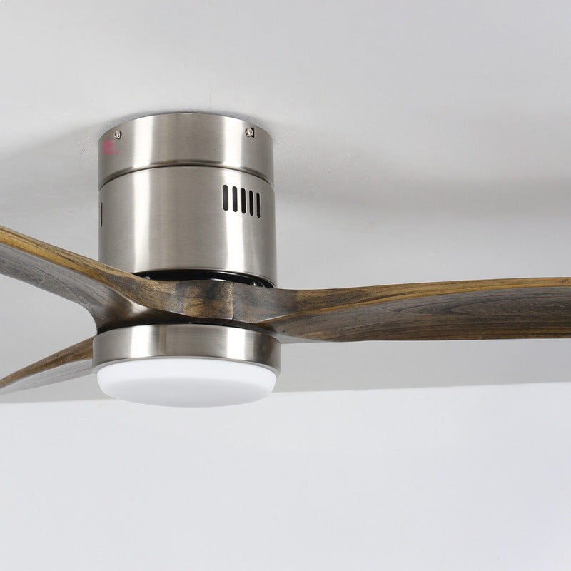 Ventilador De Techo Con Luz Spin 3 Aspas Con Control Remoto 1.32 M 50 Hz Acero Madera Oscura Madera 3