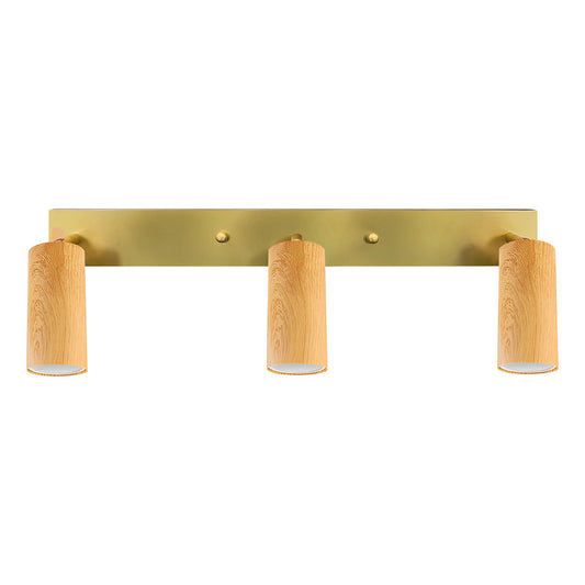 Aplique Led 3 Luces Bronce Y Madera Direccional Buena Luz Bronce