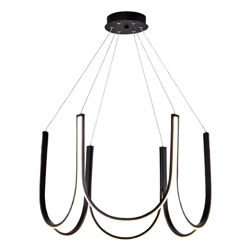 Lámpara Colgante Led De Techo Minimalista Moderna Buena Luz Negro